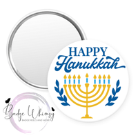 Happy Hanukkah - Pin, Magnet or Badge Holder