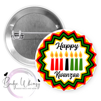Happy Kwanzaa - Pin, Magnet or Badge Holder