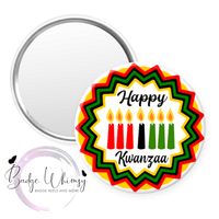 Happy Kwanzaa - Pin, Magnet or Badge Holder