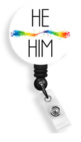 My Pronouns Are - Many to Choose From - 1.5 Inch Button Badge Holder Reel