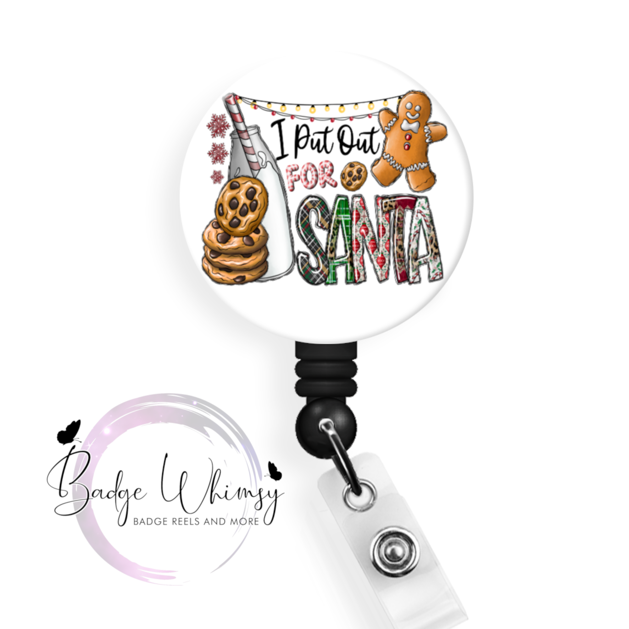 I Put Out For Santa - Funny - Christmas - Pin, Magnet or Badge Holder