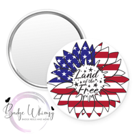 4th of July - Land of the Free - USA - Pin, Magnet or Badge Holder