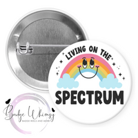 Living on the Spectrum - Pin, Magnet or Badge Holder