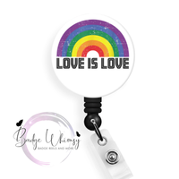 Rainbow Love is Love - Vintage Look - Pin, Magnet or Badge Holder