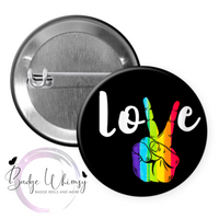 Love - Peace - 1.5 Inch Button - Pin, Magnet or Badge Holder