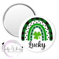 St. Patrick's Day Boho Rainbow - Shamrock - Pin, Magnet or Badge Holder