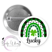 St. Patrick's Day Boho Rainbow - Shamrock - Pin, Magnet or Badge Holder