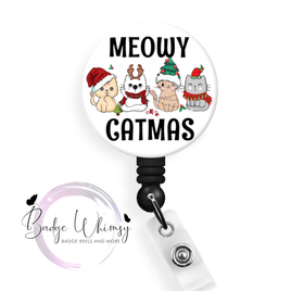 Meowy Catmas - Pin, Magnet or Badge Holder
