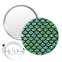 Set of 4 Mermaid Scale Themed - 1.5 Inch Button Magnets OR Pins