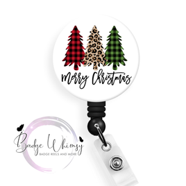 Merry Christmas Trees - Pin, Magnet or Badge Holder