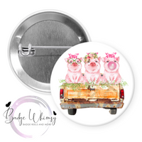 Cute and Funny Pig Assortment - Set of 5 - Choose Magnets or Pins