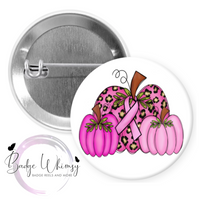 In October We Wear Pink - Pumpkins - Pin, Magnet or Badge Holder
