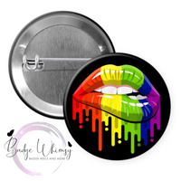 Rainbow Lips - Pin, Magnet or Badge Holder