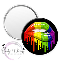 Rainbow Lips - Pin, Magnet or Badge Holder