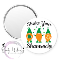 Gnome Shake Your Shamrocks - Pin, Magnet or Badge Holder
