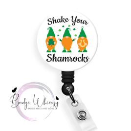 Gnome Shake Your Shamrocks - Pin, Magnet or Badge Holder