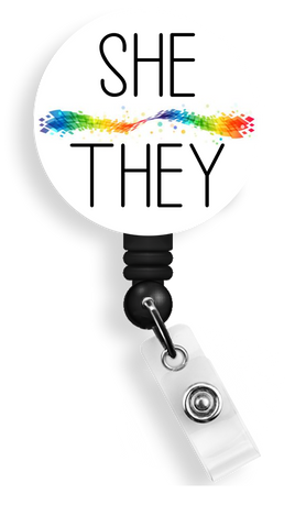 My Pronouns Are - Many to Choose From - 1.5 Inch Button Badge Holder Reel
