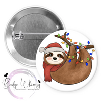 Christmas Sloth - Pin, Magnet or Badge Holder