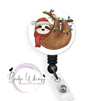 Christmas Sloth - Pin, Magnet or Badge Holder