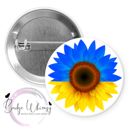 Ukraine Beautiful Sunflower in Blue & Yellow - Pin, Magnet or Badge Holder