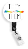 My Pronouns Are - Many to Choose From - 1.5 Inch Button Badge Holder Reel