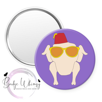 Funny Turkey - Thanksgiving - Pin, Magnet or Badge Holder