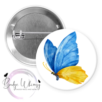 Ukraine Butterfly in Blue & Yellow - Pin, Magnet or Badge Holder