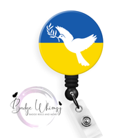 Ukraine Dove Flag - Pin, Magnet or Badge Holder