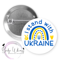 Ukraine Love & Support - 1.5 Inch Button - Set of 4 - Pins or Magnets