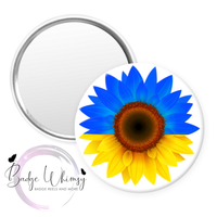 Ukraine Beautiful Sunflower in Blue & Yellow - Pin, Magnet or Badge Holder
