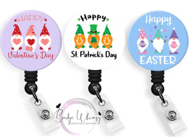 Holiday Gnomes - Badge Holder - Buy 1 or Save & Buy all 3