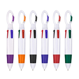 Shuttle Pen with Carabiner Clip - 6 Colors to Pick From - Mini 4-in-1 Multi-Colored Ink Ballpoint Pen - Great for Badge Reels!