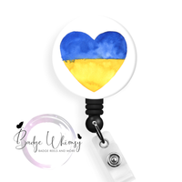 Ukraine Heart Watercolor Image - Pin, Magnet or Badge Holder